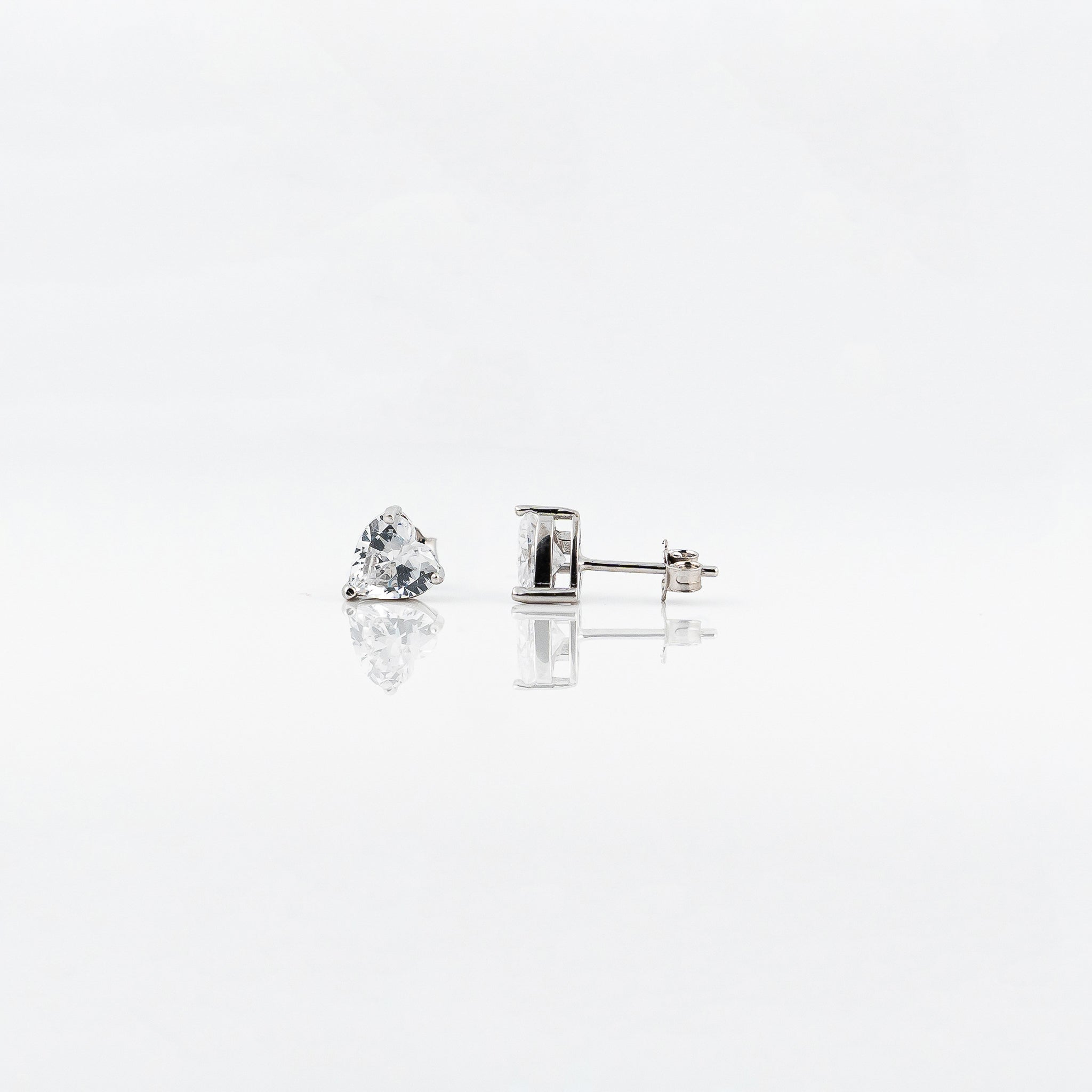 Silver Heart's Desire Solitaire Earrings