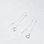 Silver Dual Charm Danglers Earrings