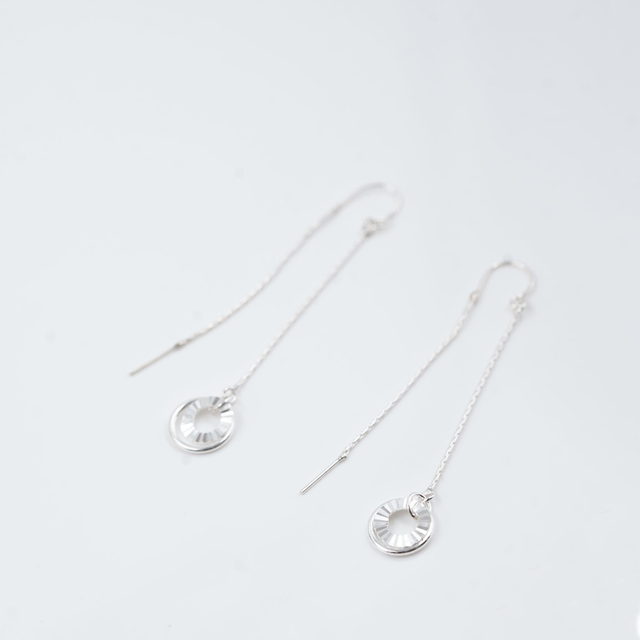 Silver Dual Charm Danglers Earrings
