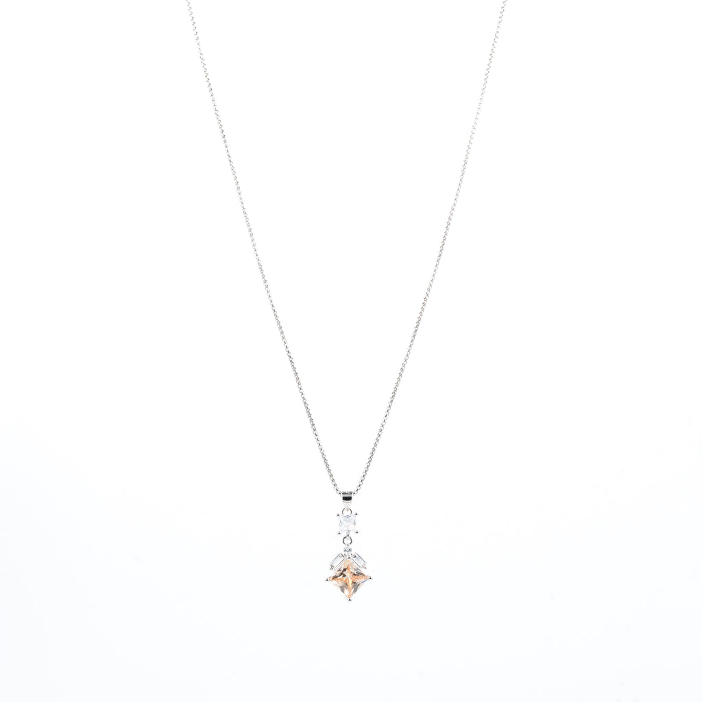 Silver Radiant Round Solitaire Jewelry Set
