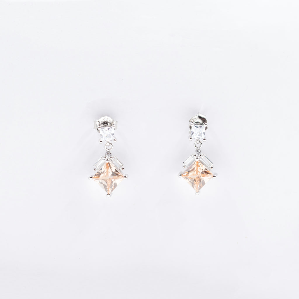 Silver Radiant Round Solitaire Jewelry Set