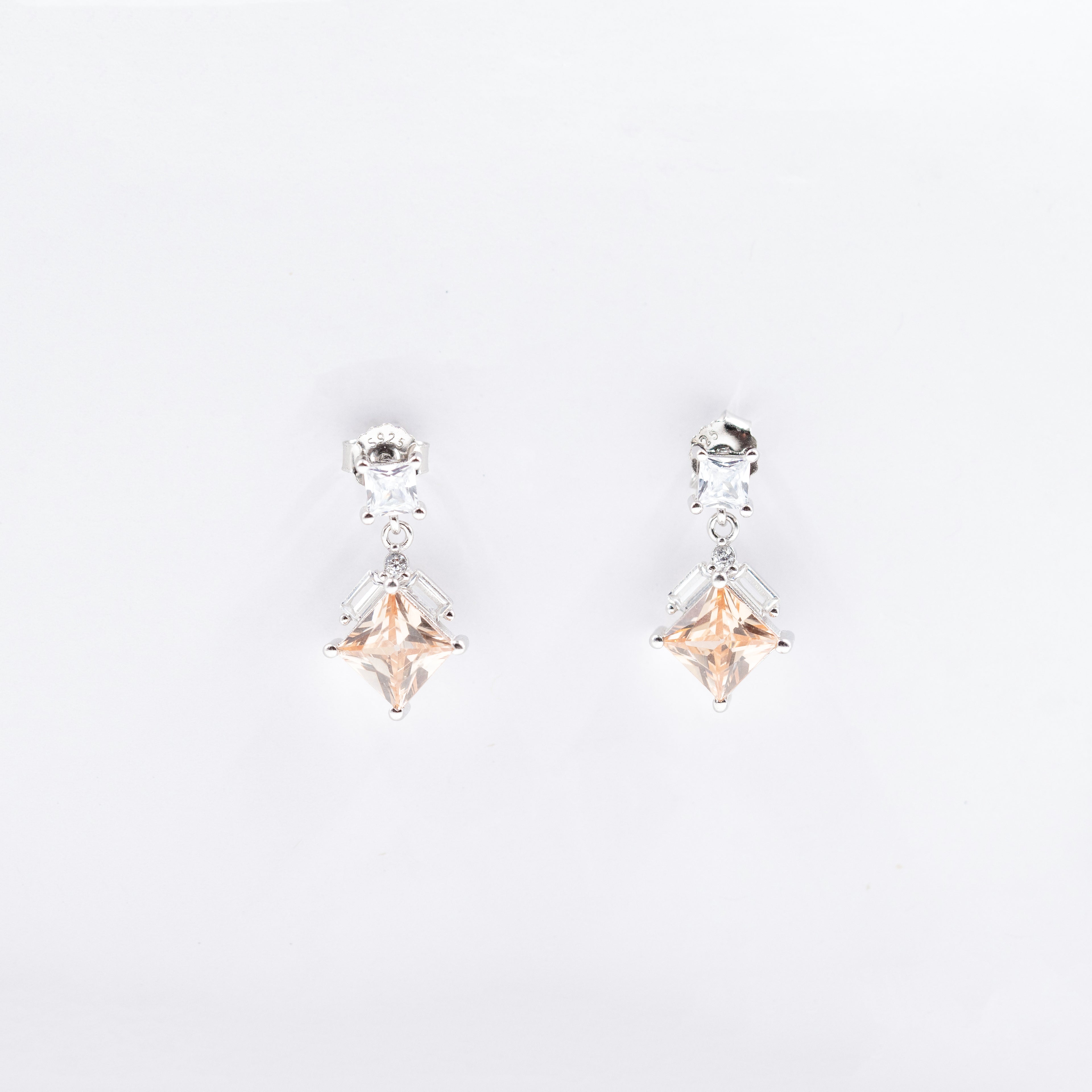 Silver Radiant Round Solitaire Jewelry Set