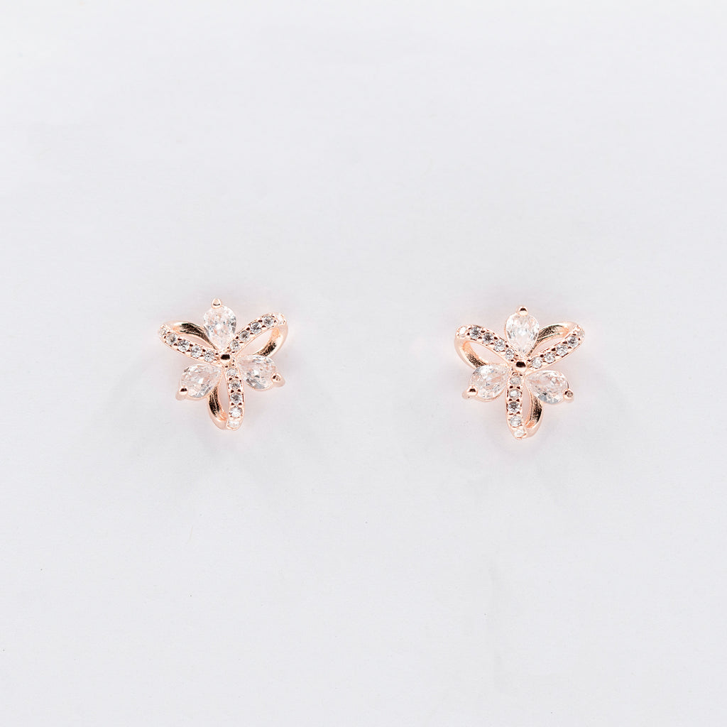 Rose Gold Trifloral Elegance Jewelry Set