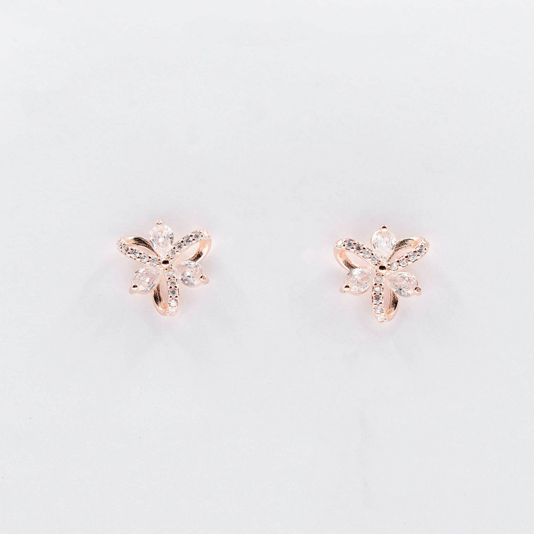 Rose Gold Trifloral Elegance Jewelry Set