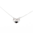 Silver Diamond Mesh Heart Necklace