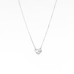 Silver Diamond Mesh Heart Necklace