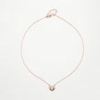 Rose Gold Diamond Mesh Heart Necklace