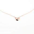 Rose Gold Diamond Mesh Heart Necklace