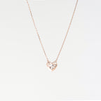 Rose Gold Diamond Mesh Heart Necklace
