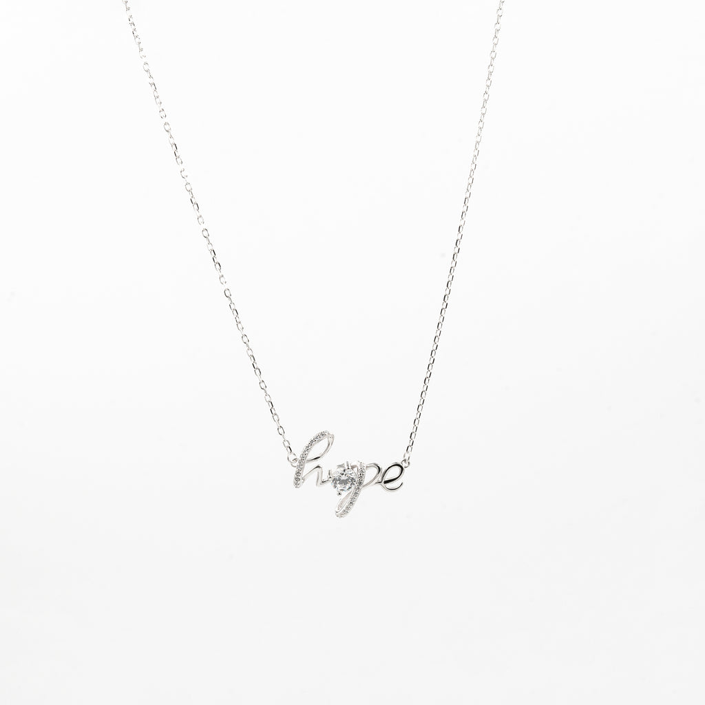 Silver Hopeful Heart Necklace