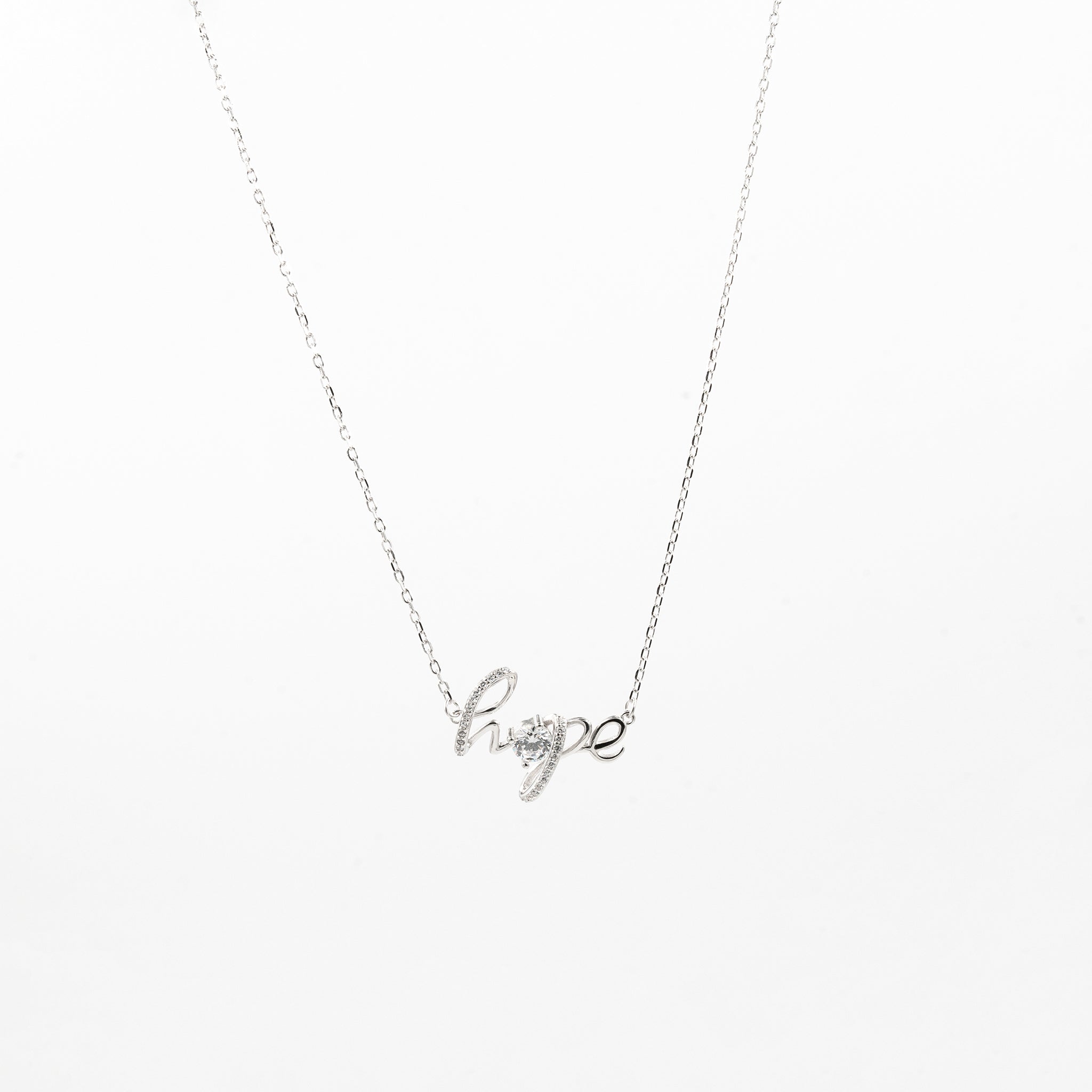 Silver Hopeful Heart Necklace
