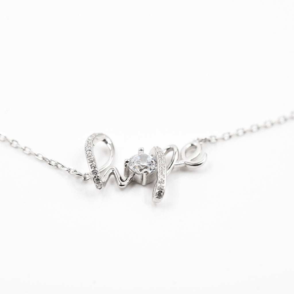 Silver Hopeful Heart Necklace
