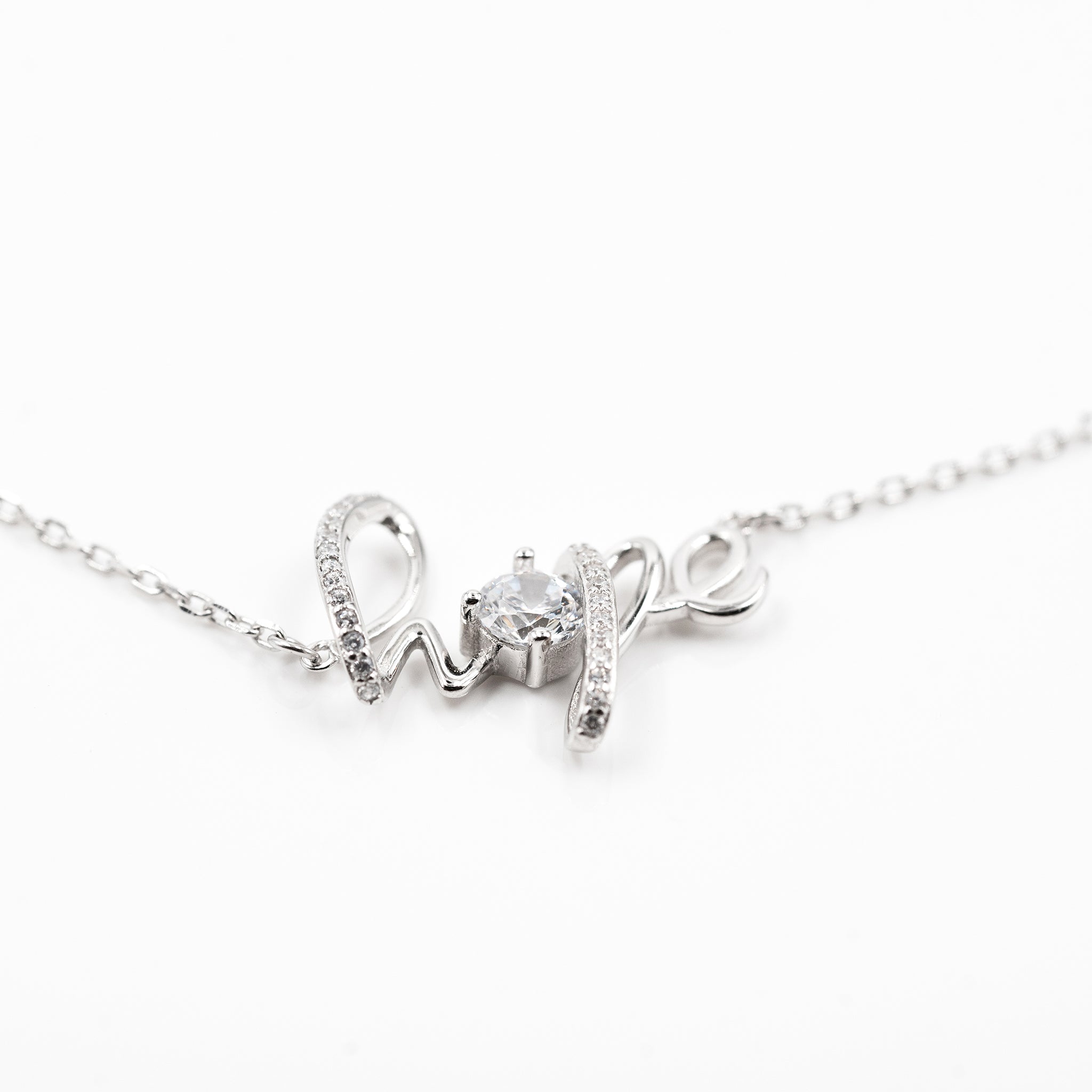 Silver Hopeful Heart Necklace