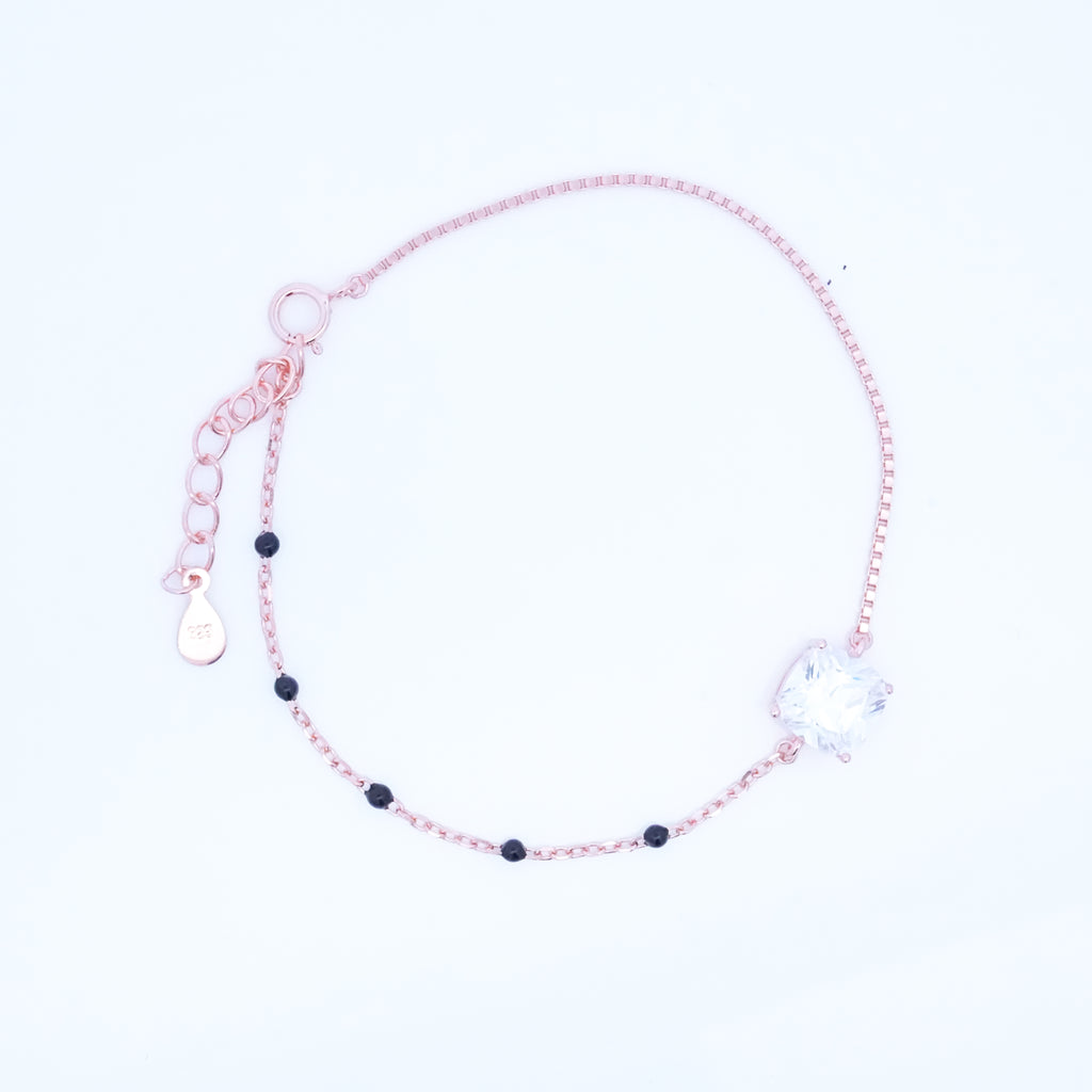 Rosegold Cushion Cut Hand Mangalsutra