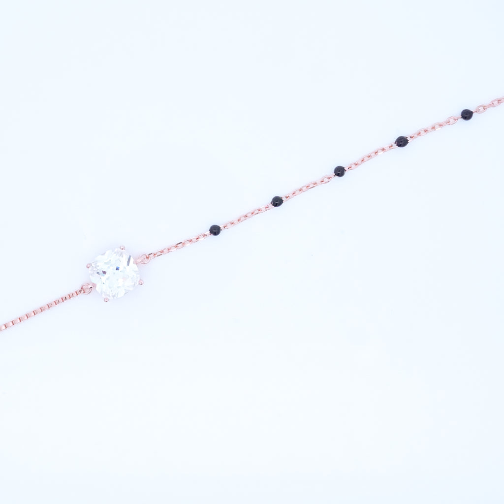 Rosegold Cushion Cut Hand Mangalsutra