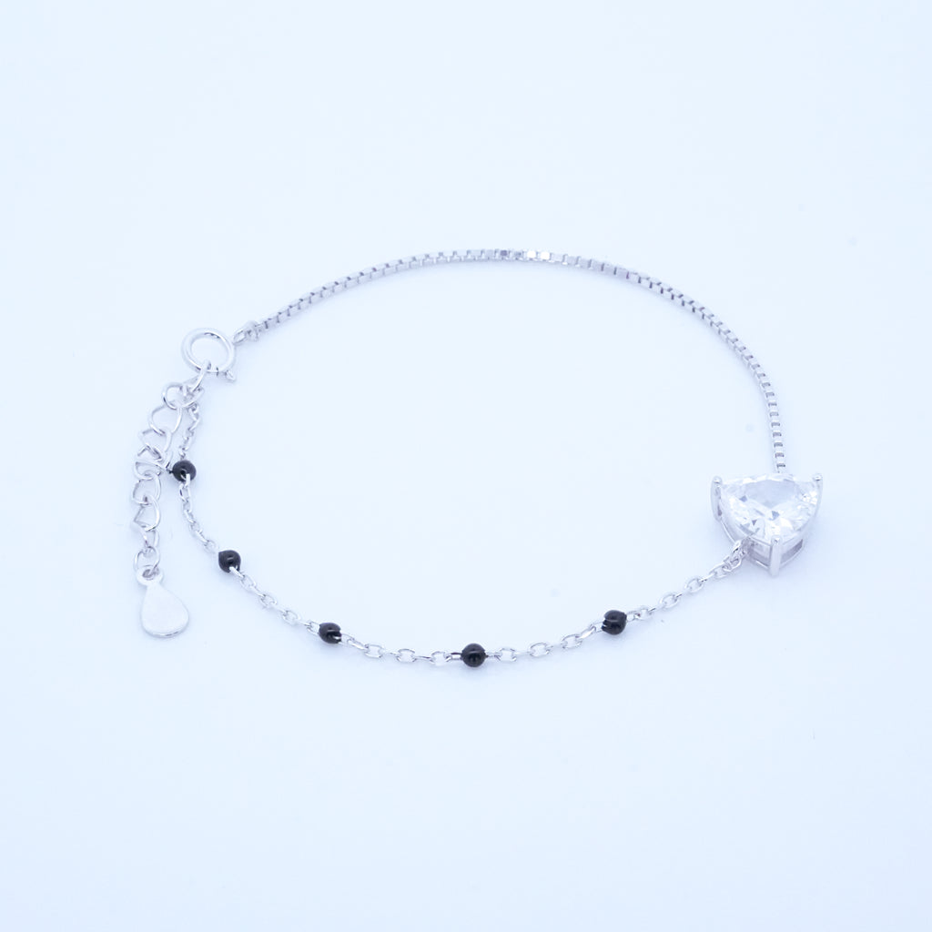 Silver Trilliant Cust Solitaire Hand Mangalsutra