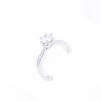 Adjustable Silver Solitaire Engagement Ring