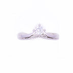 Double Layered Adjustable Silver Round Solitaire Ring