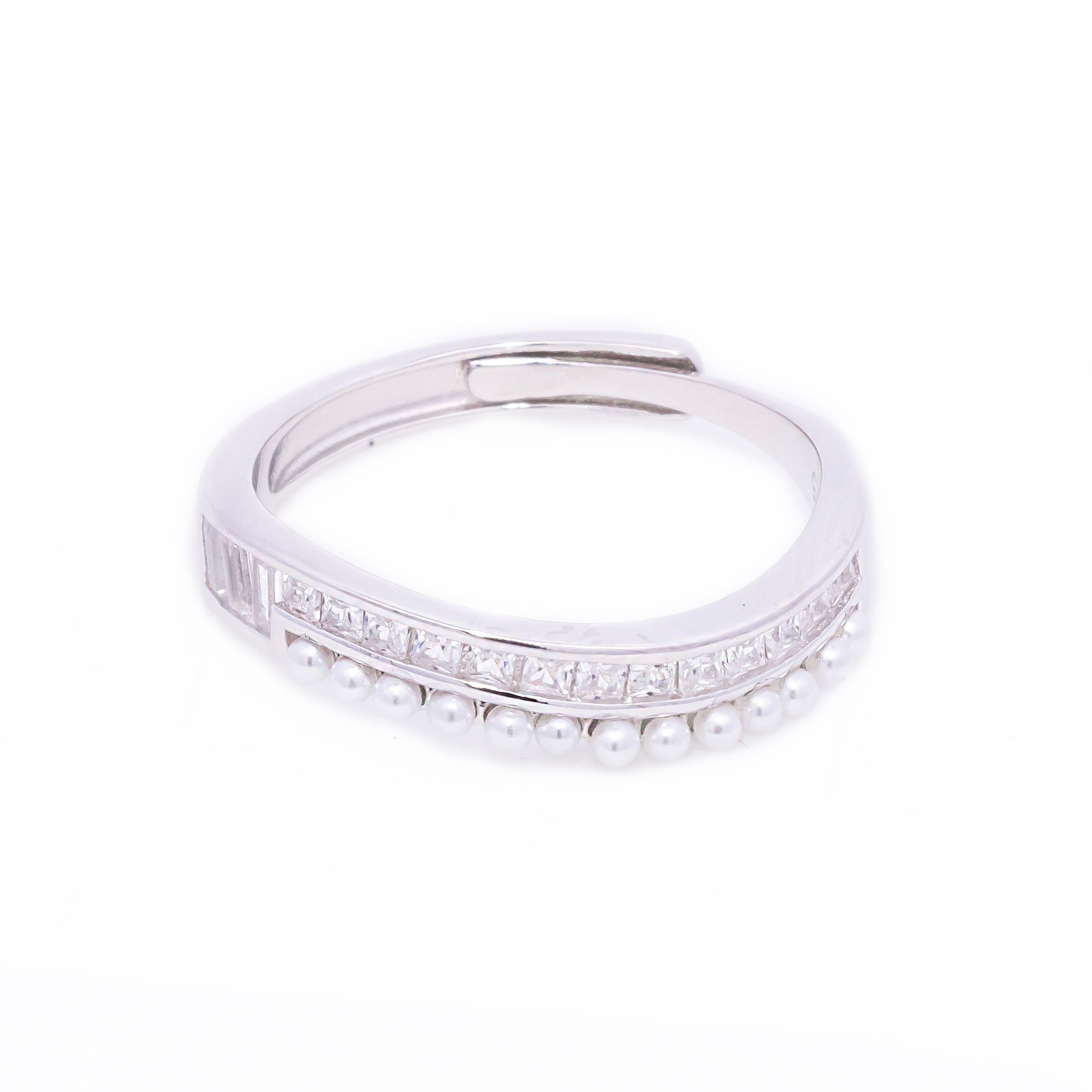 Pearl Choki Studded Silver Adjustable Ring