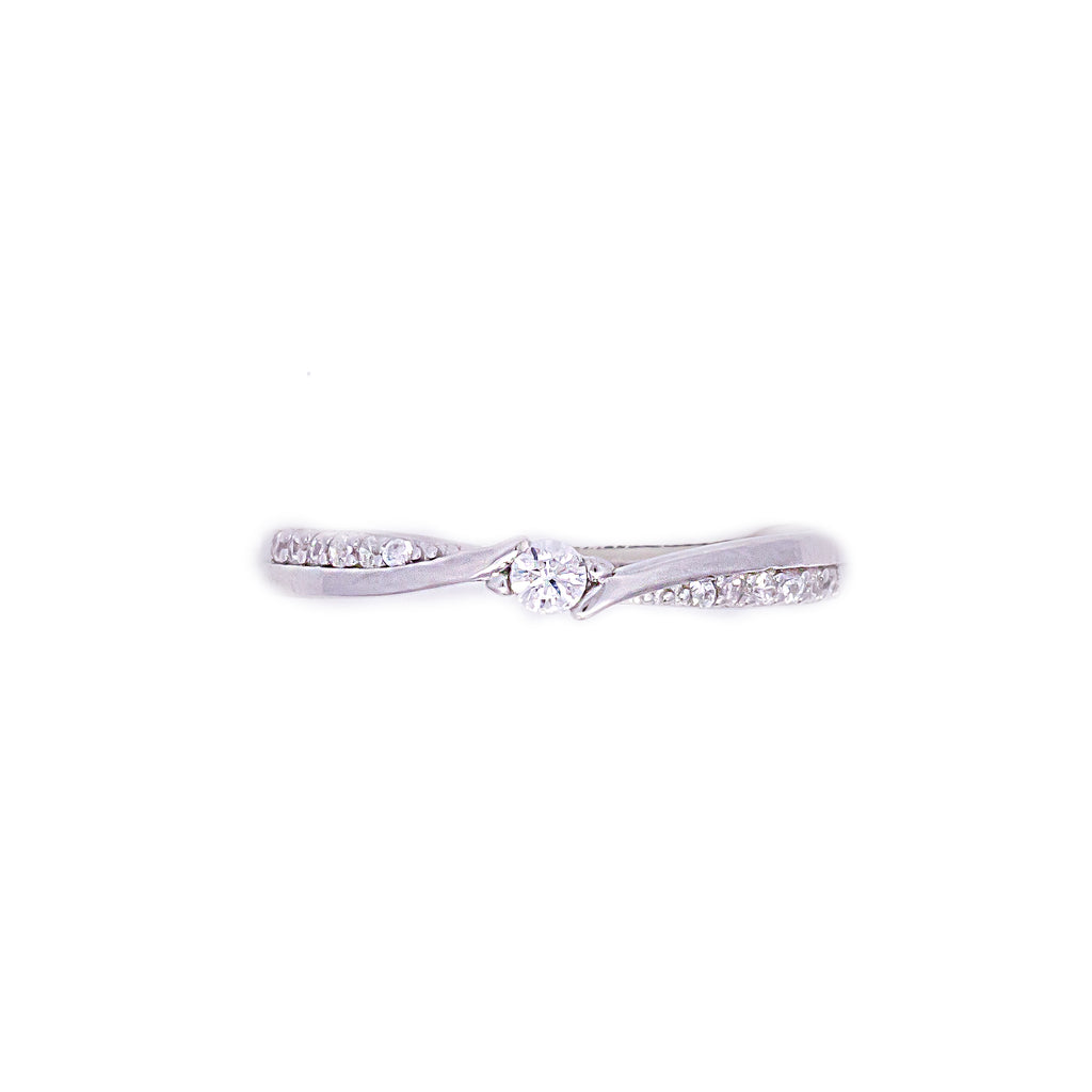Adjustable Small Solitaire Silver Ring