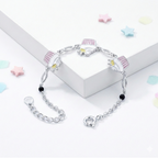 Sliver Enamel Cupcake Kids Bracelet