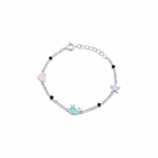 Silver Blue Dolphin Kids Bracelet