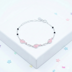 Silver Pink Dolphin Kids Bracelet