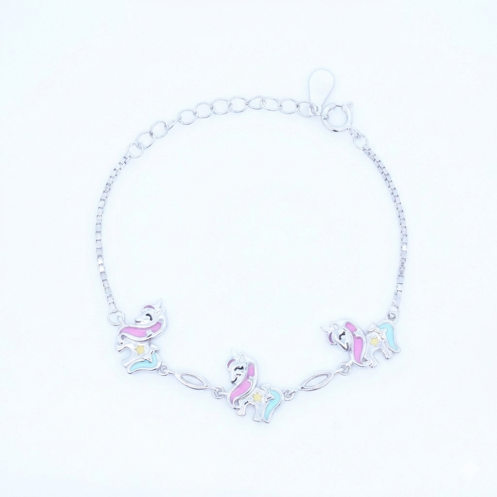 Silver Unicorn Kids Bracelet