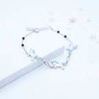 Silver Blue Unicorn Kids Bracelet