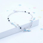 Silver Blue Unicorn Kids Bracelet