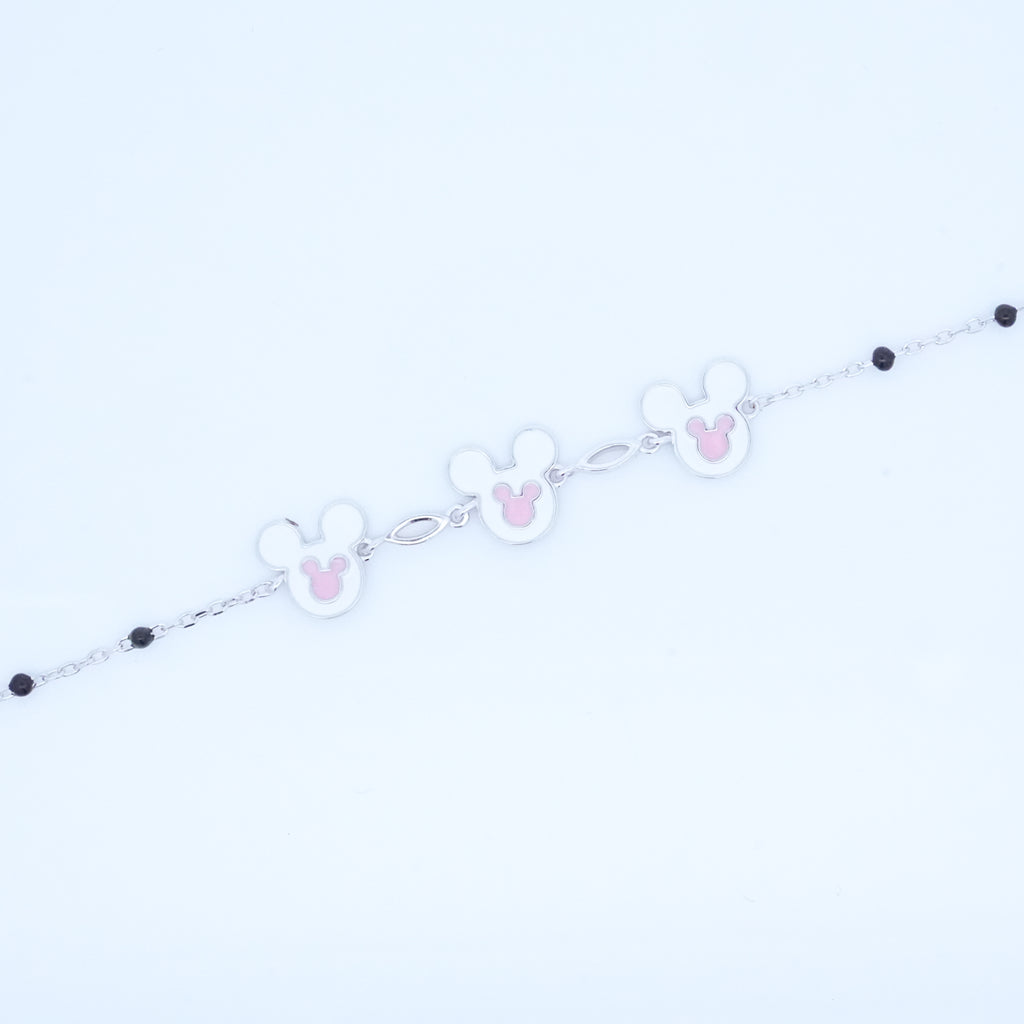 Silver Micky Mouse Kids Bracelet