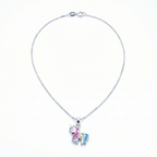 Silver Pink Blue Unicorn Kids Necklace