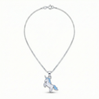 Silver Blue Unicorn Kids Necklace