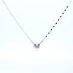 Silver 3D Heart Solitare Mangalsutra