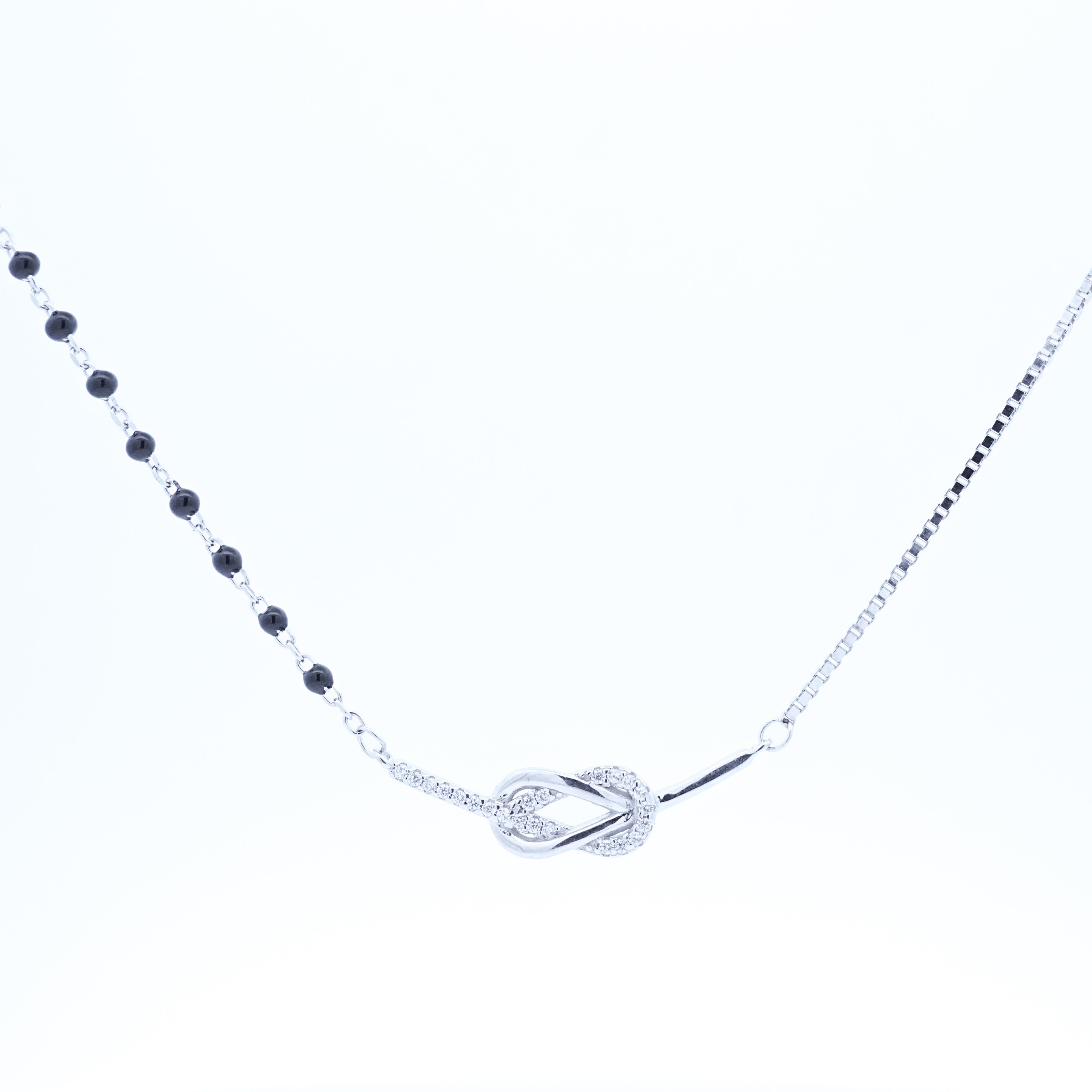 Silver Interlocked Mangalsutra