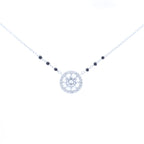 Silver wheel design Solitaire Mangalsutra
