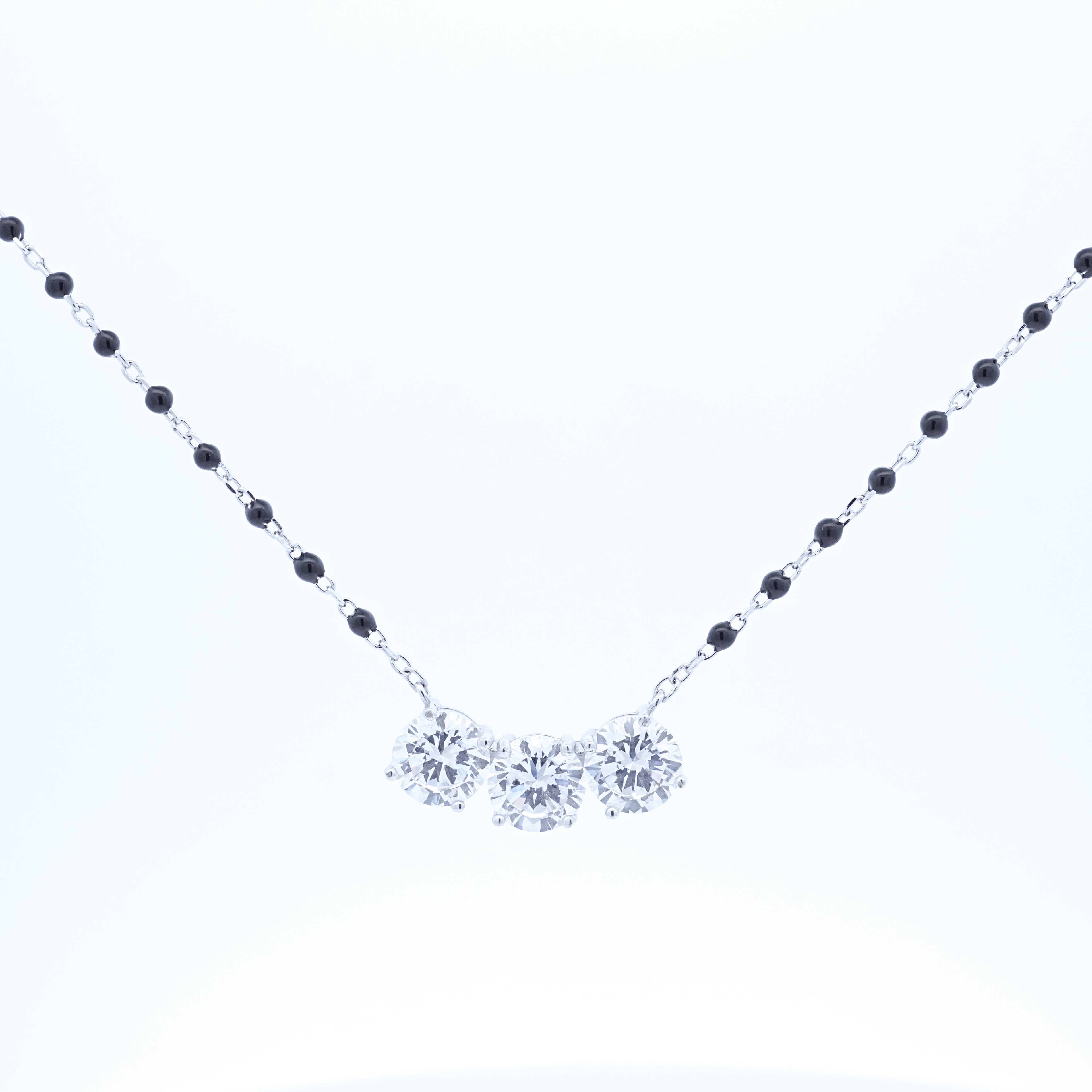Silver Three Diamonds Mangalsutra