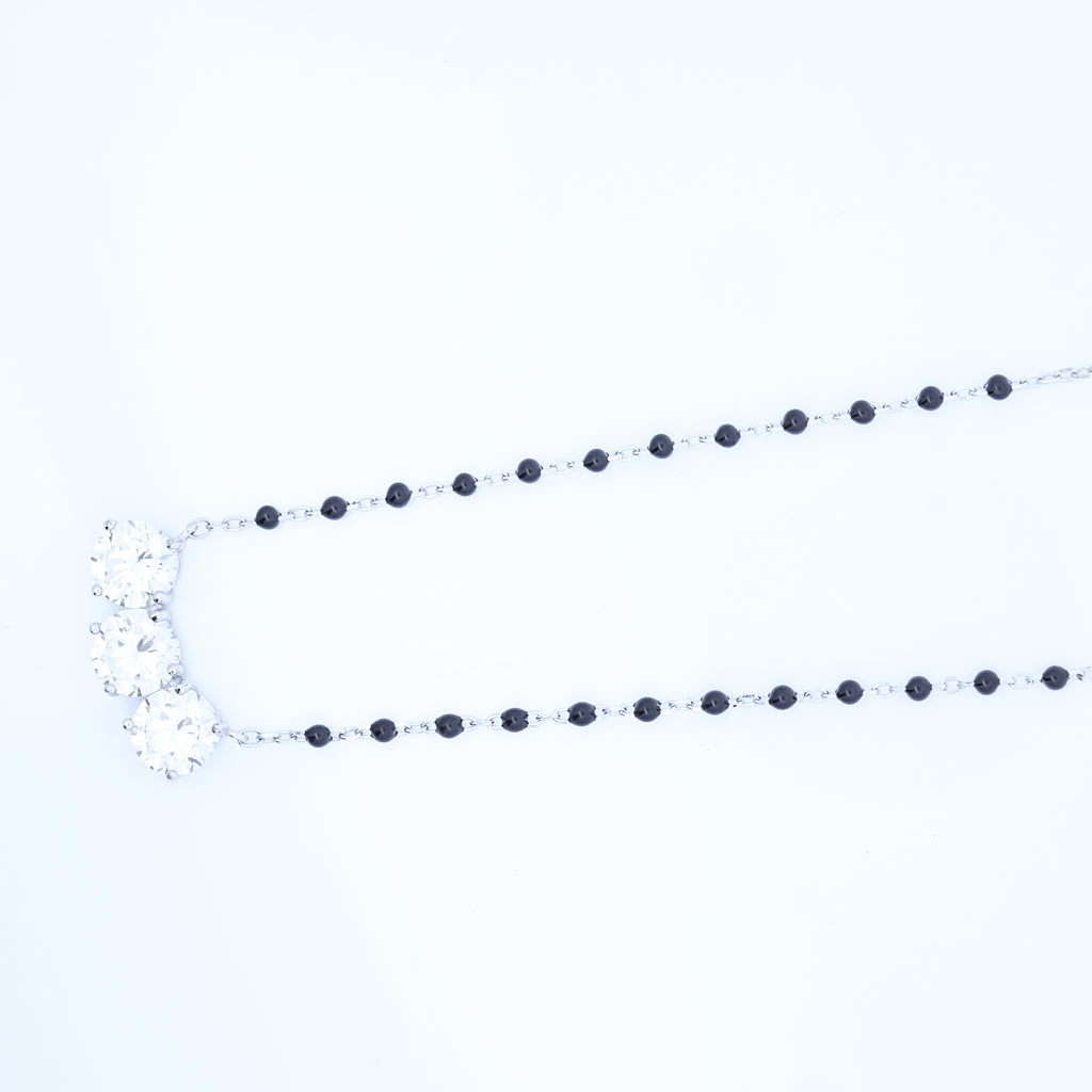 Silver Three Diamonds Mangalsutra