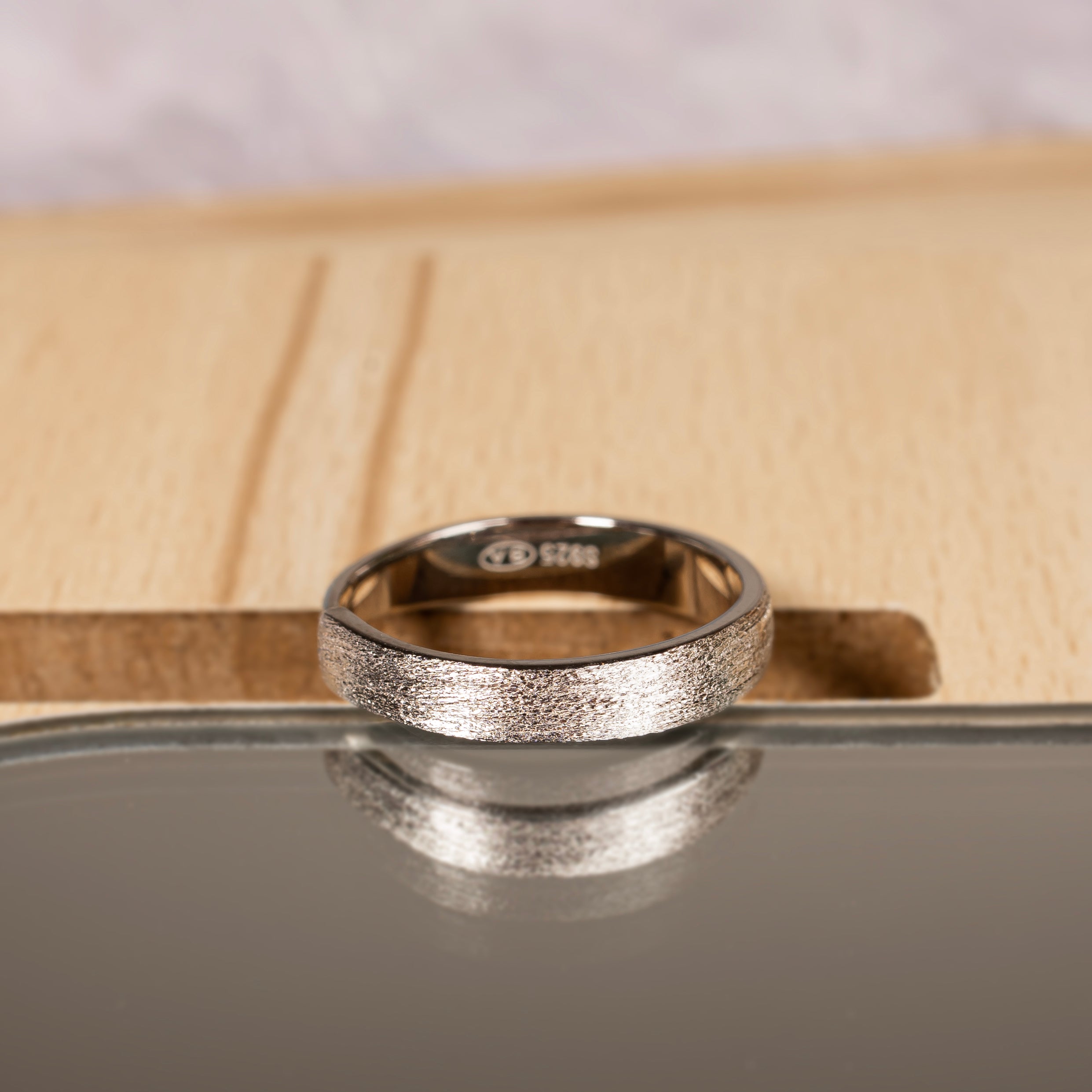 Adjustable Silver Rodium Matt Glossy Ring Band