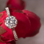 Adjustable Silver Solitaire Engagement Ring