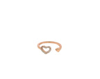 Adjustable Rose Gold Heart Ring