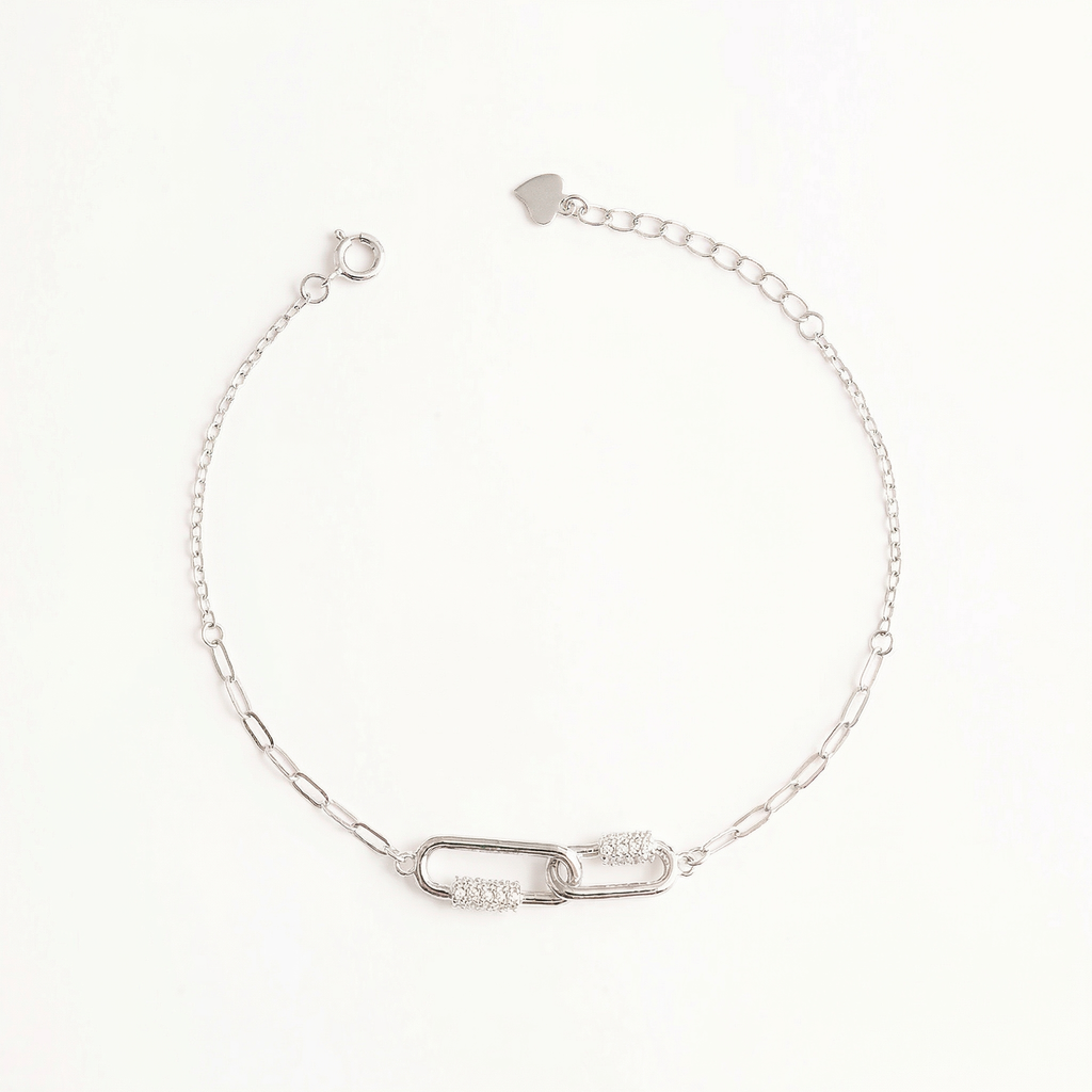 Interlocked Silver Braclet