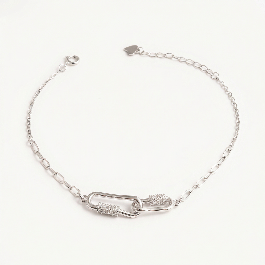Interlocked Silver Braclet