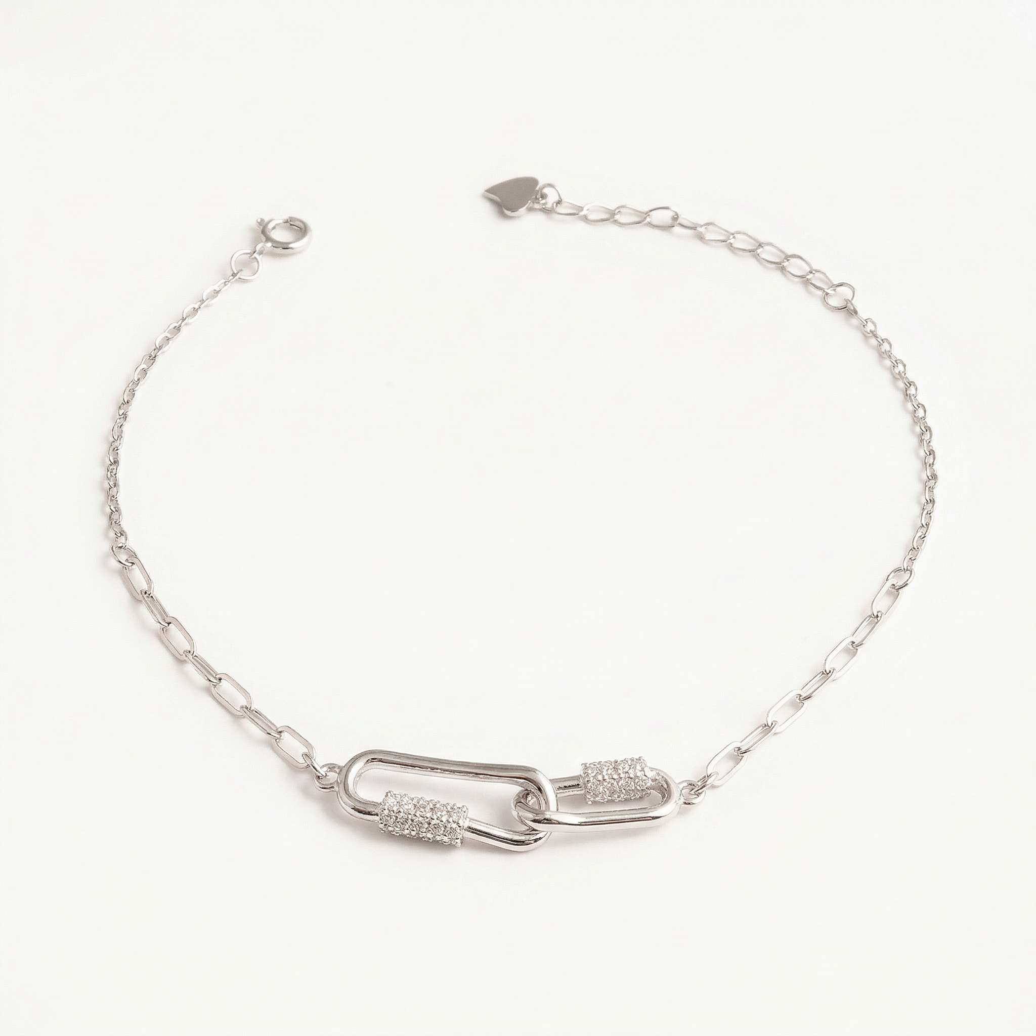 Interlocked Silver Braclet
