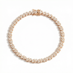 Rosegold Zircon Leafy Tennis Bracelet