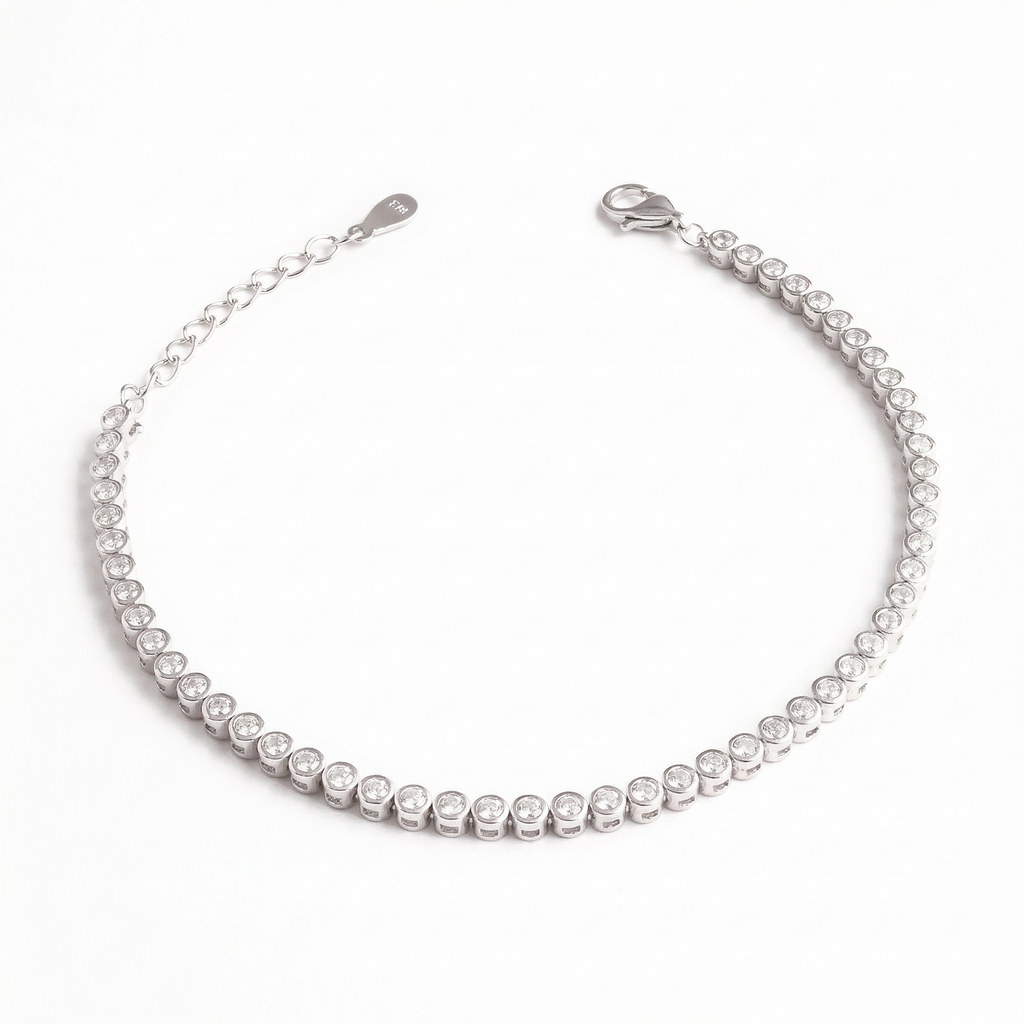 Silver Zircon Delicate Tennis Bracelet