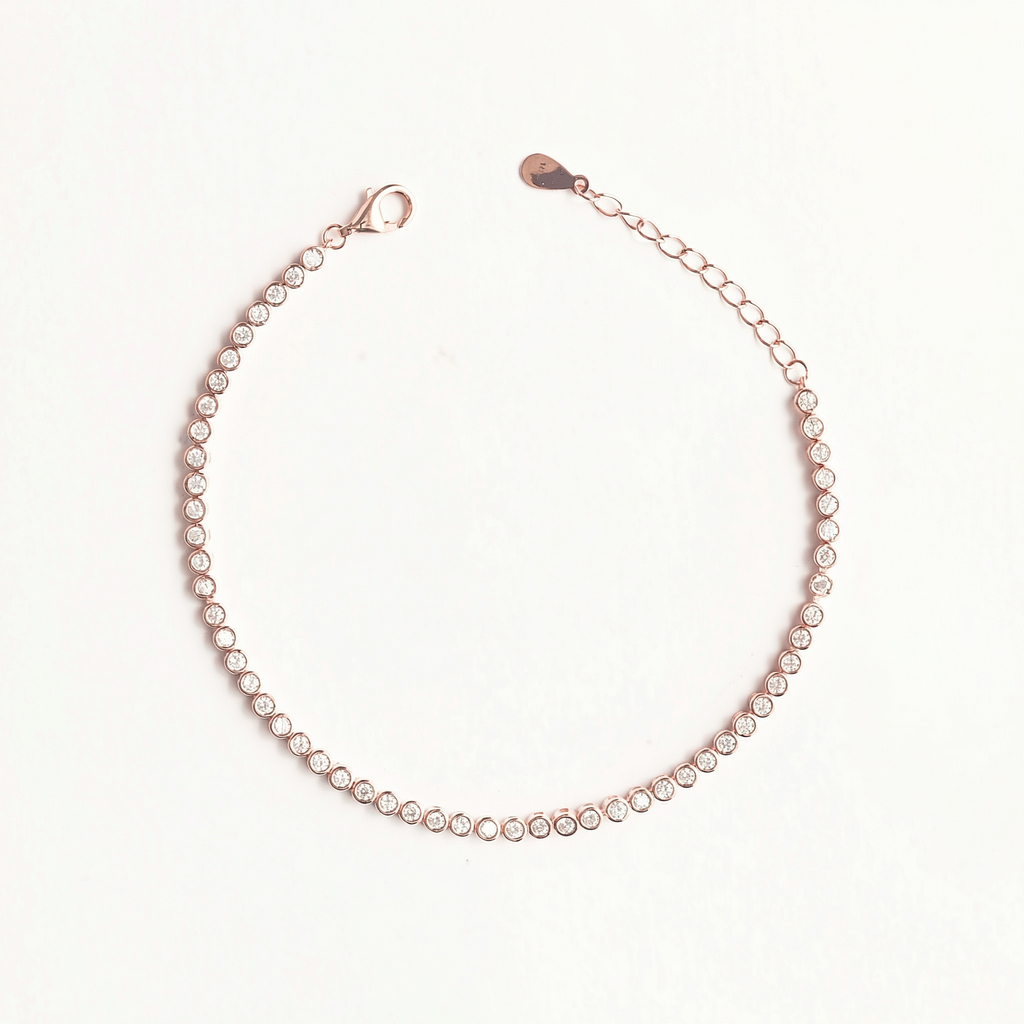Rosegold Zircon Delicate Tennis Bracelet