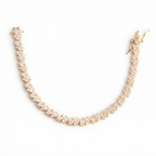 Rosegold Zircon Leafy Tennis Bracelet