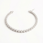 Silver Medium Floral Tennis Bracelet
