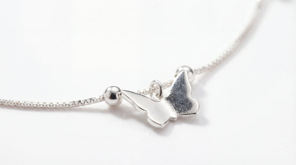 Silver Butterfly Anklet